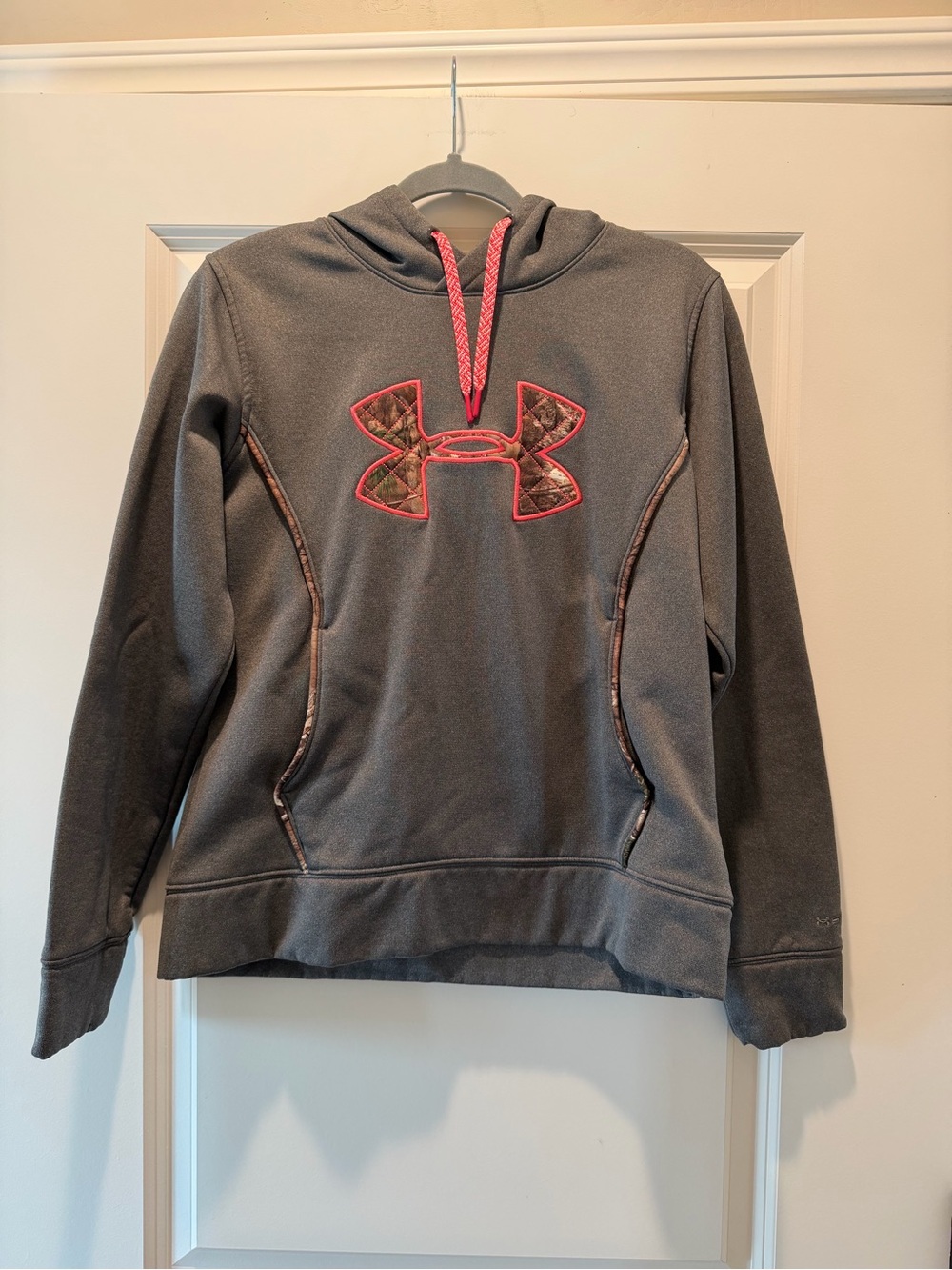 Under Armour Gray Hoodie with Pink Camo Logo